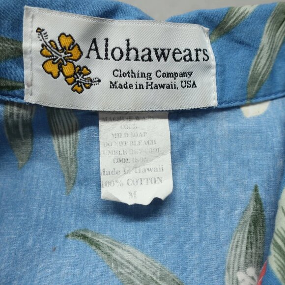 Aloha Wears Button Up Shirt Mens Medium Allover Floral Hawaiian Short Sleeve - Picture 3 of 9